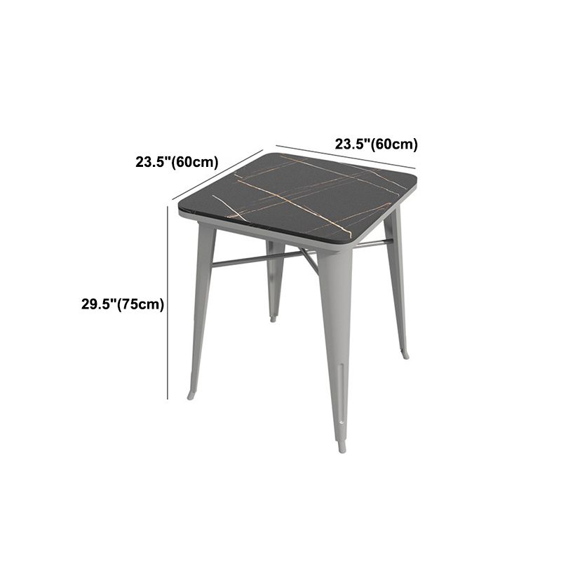 Metal Industrial Indoor Table Sintered Stone Top Table for Dining Room
