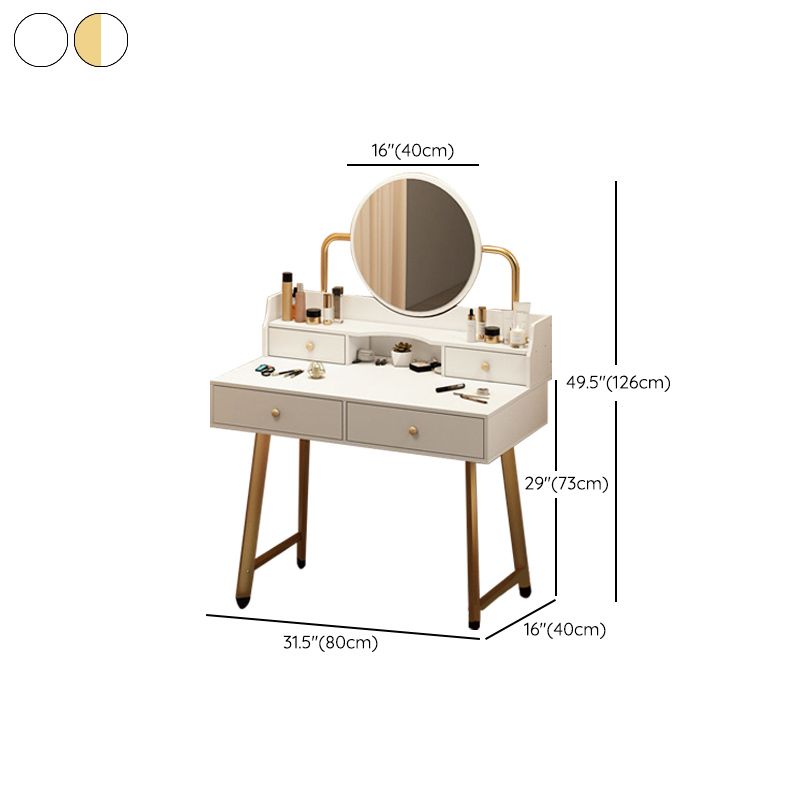 Scandinavian Wooden Dressing Table Mirror Make-up Vanity with Drawers