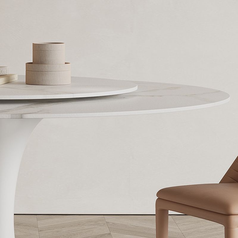 Modern Pure White Stone Dining Set Stone 1/4/5/7 Pieces Dining Furniture for Home