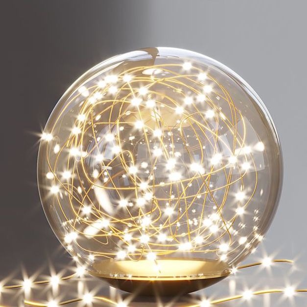 Lámpara de techo LED de forma de bola Montaje moderno de 3 luces para el estudio de dormitorio