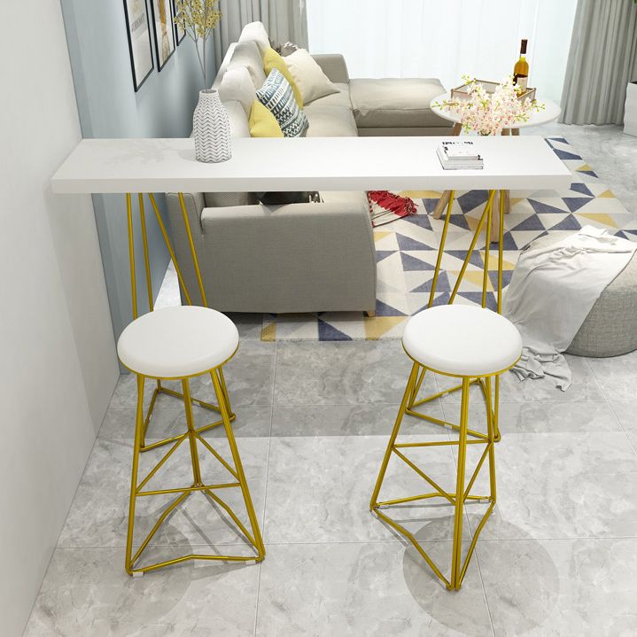 Traditional Luxury Bar Table Set 1/3/5 Pieces Counter Set with Metal Base