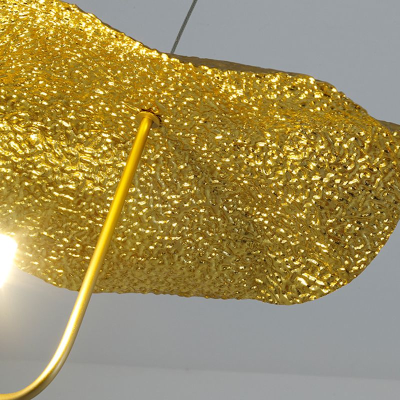 Luz de colgante de novedad posmoderna lámpara de loto de loto de loto con sombra de metal