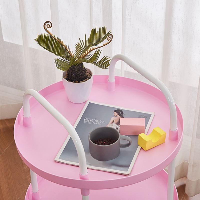 Modern Accent Side Table Round Metal Living Room Corner Table