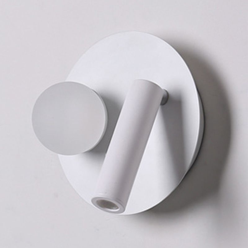 2-Lights Modern Metal Wall Light Round 6" Wide Reading Wall Sconce for Bedroom