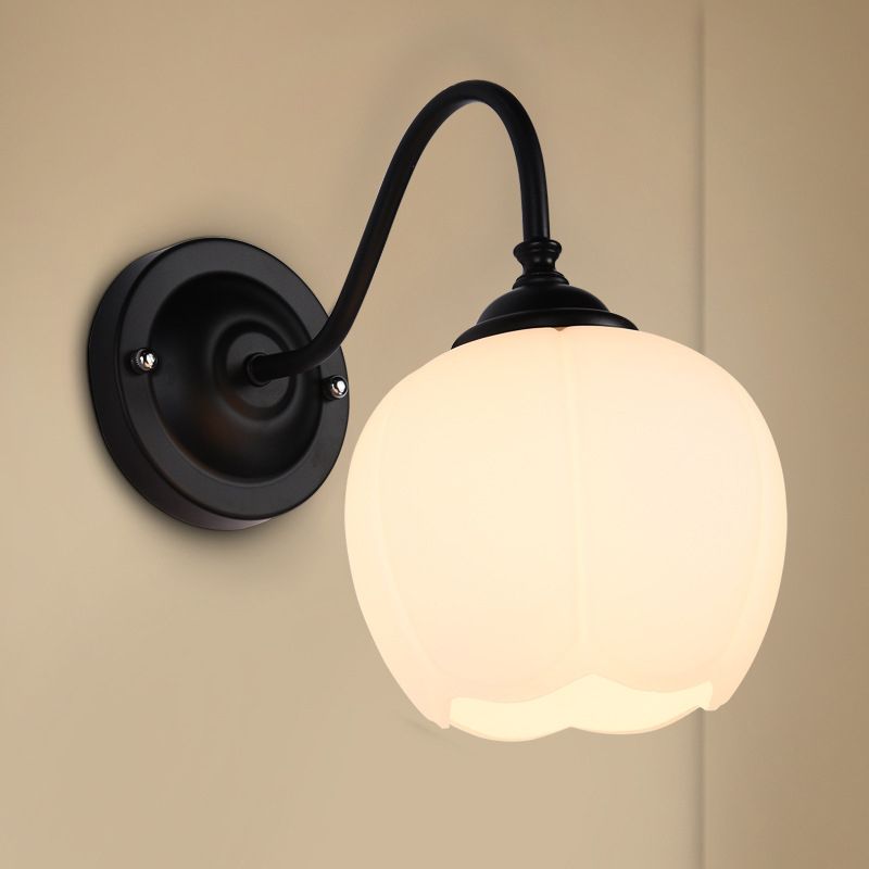 Gooseneck Wall Light Sconce Industrial Style Glass 1 Light Sconces