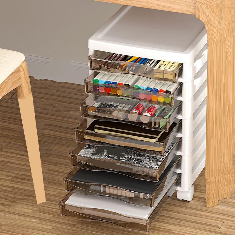 Vertical Transparent Filing Cabinet Modern Movable Plastic File Cabinet