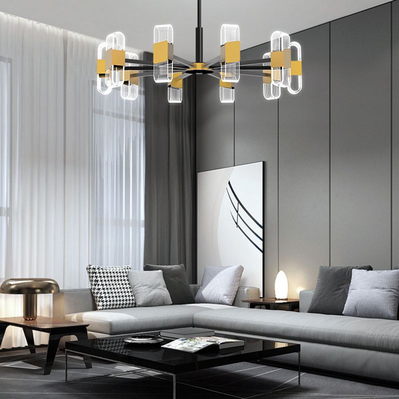 Living Room Modern Hanging Ceiling Lights Acrylic Sputnik Hanging Pendant Lamp