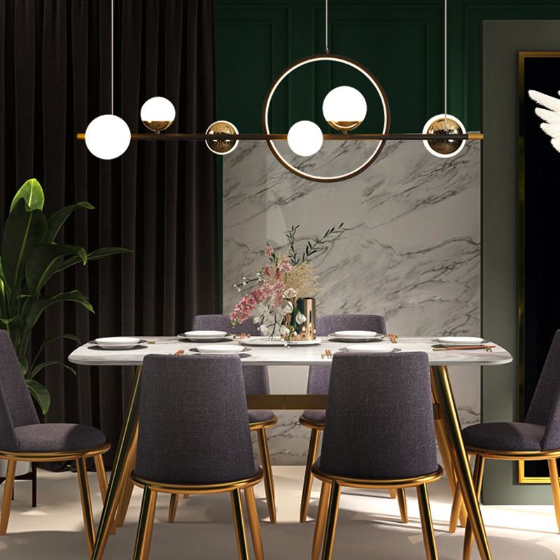 Modern Style Chandelier Light Round Shade Ceiling Hanging Light for Dining Room