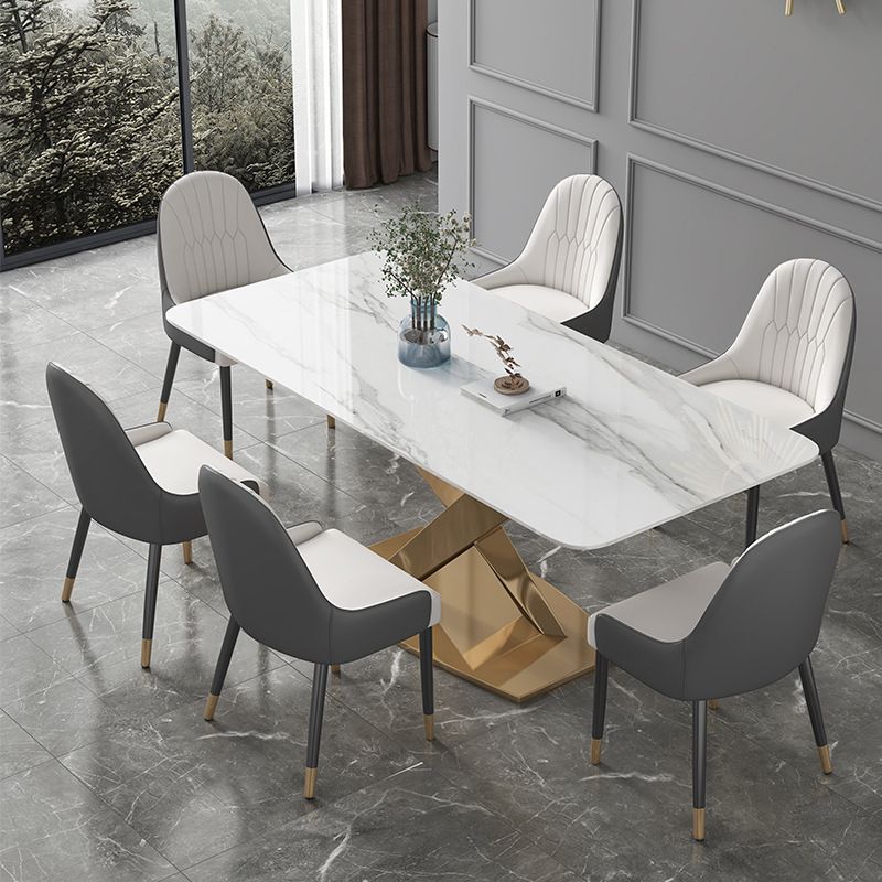 Glam Sintered Stone Dining Set 1/2/5/7 Pieces Dining Set for Dining Areas