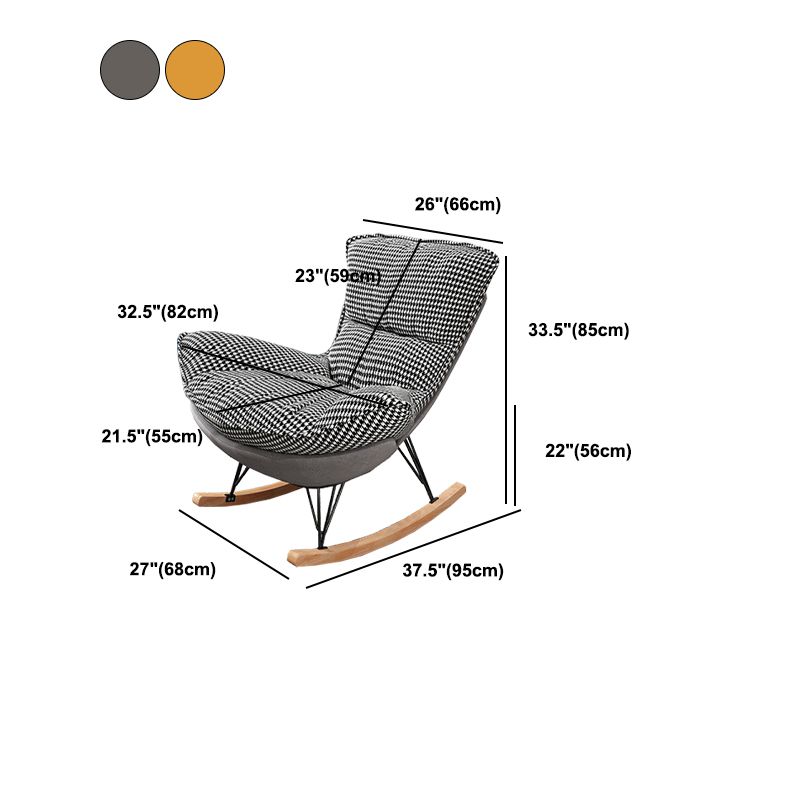 Contemporary Rocking Chair Solid Wood Rocker Chair with Seat Cushion