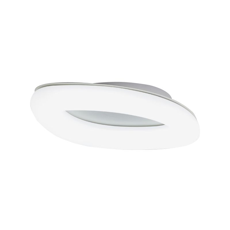 Simplicity Ellipse Flush Light Fixture Acrylic Living Room LED Ceiling Mount Lamp in White