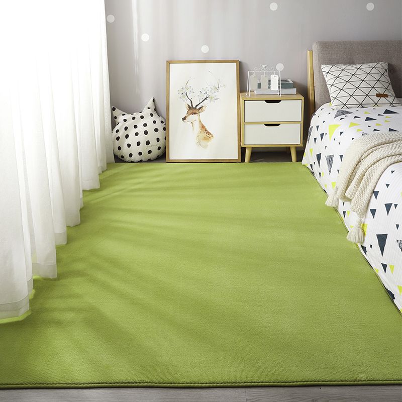 Tapis contemporain solide à shag en polyester