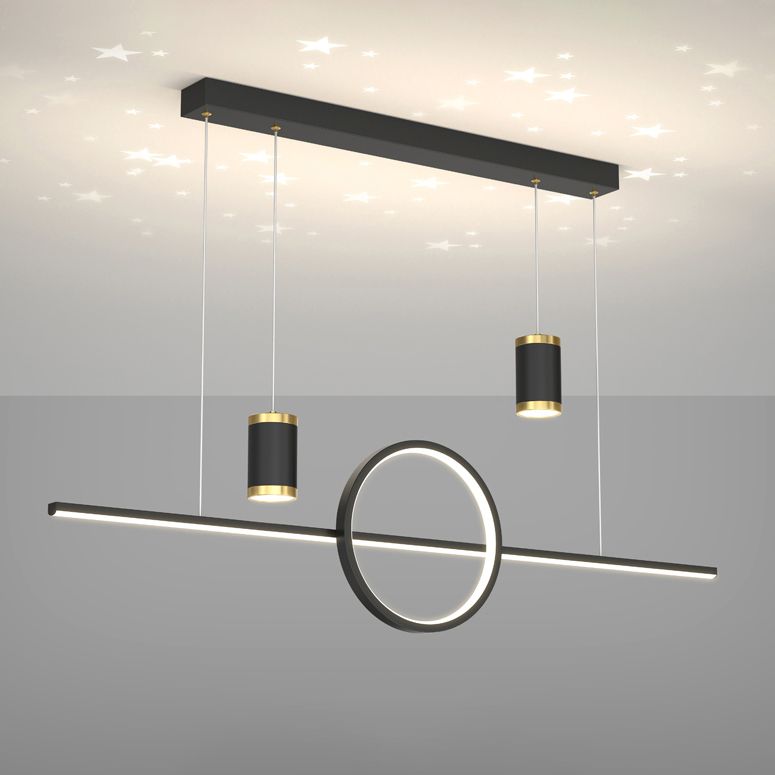 Cylinder Island Kronleuchter Lichter zeitgenössische Anhängerleuchten Metall Island Lights