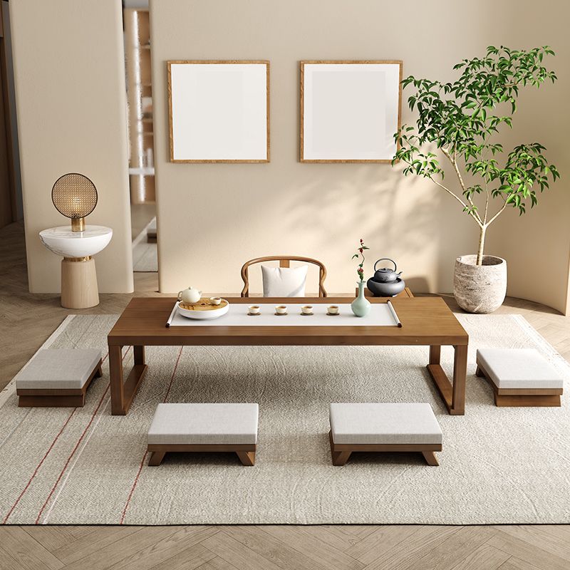 Brone Solid Wood Coffee Table with Sled Legs and Rectangular Top