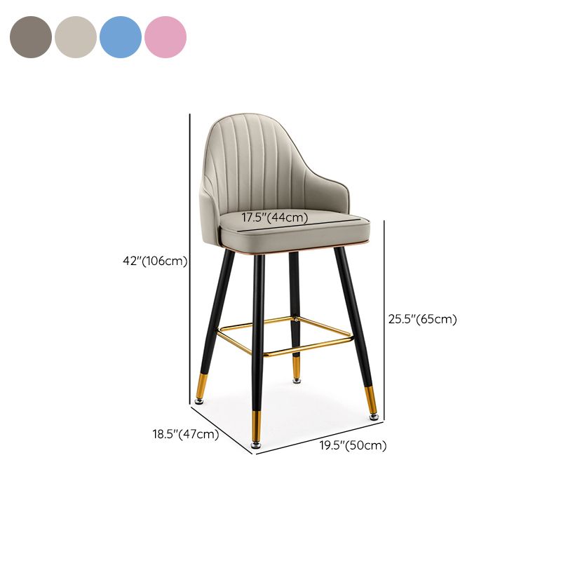 Upholstered Bar Stool Glam Backrest Counter Stool for Bristol