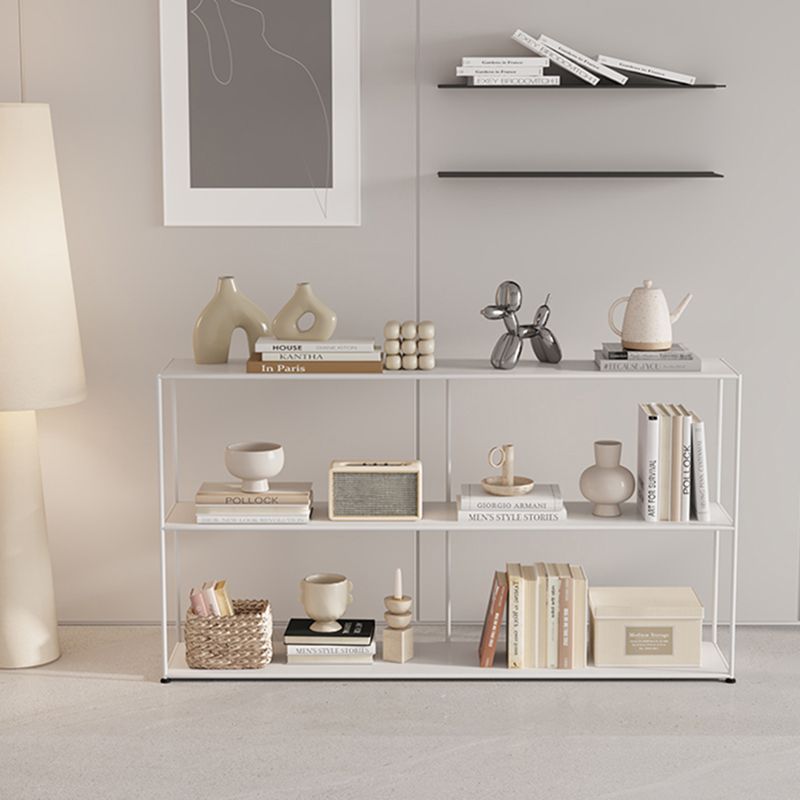 Contemporary Open Back Horizontal Bookshelf Metal Bookcase for Office