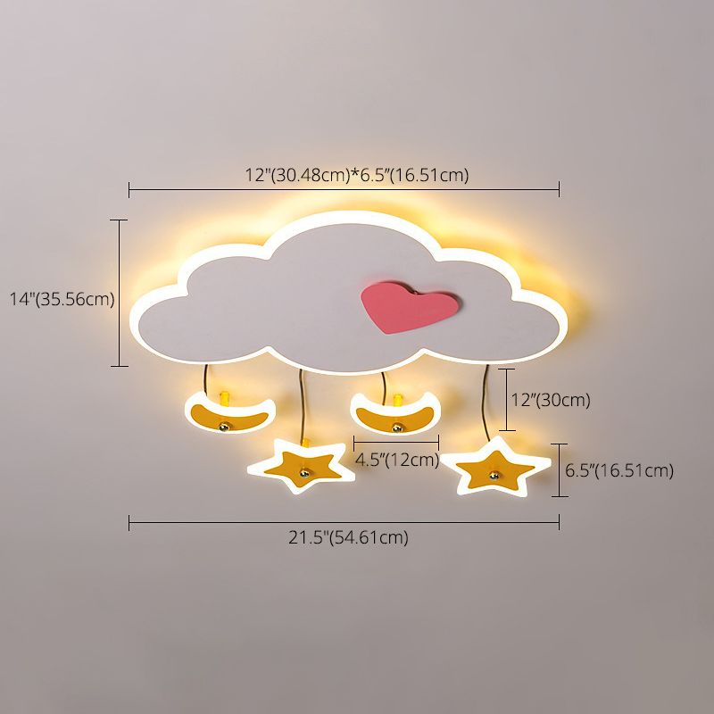 Novelty Cartoon Flush Mount LED Light Kids Style Metal Bedroom Ceiling Light Fixture