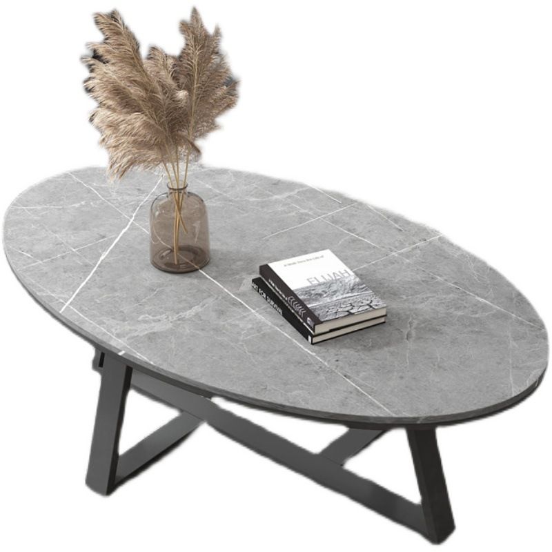 Modern Style Metal Base Material Grey/black/white Oval Coffee Table