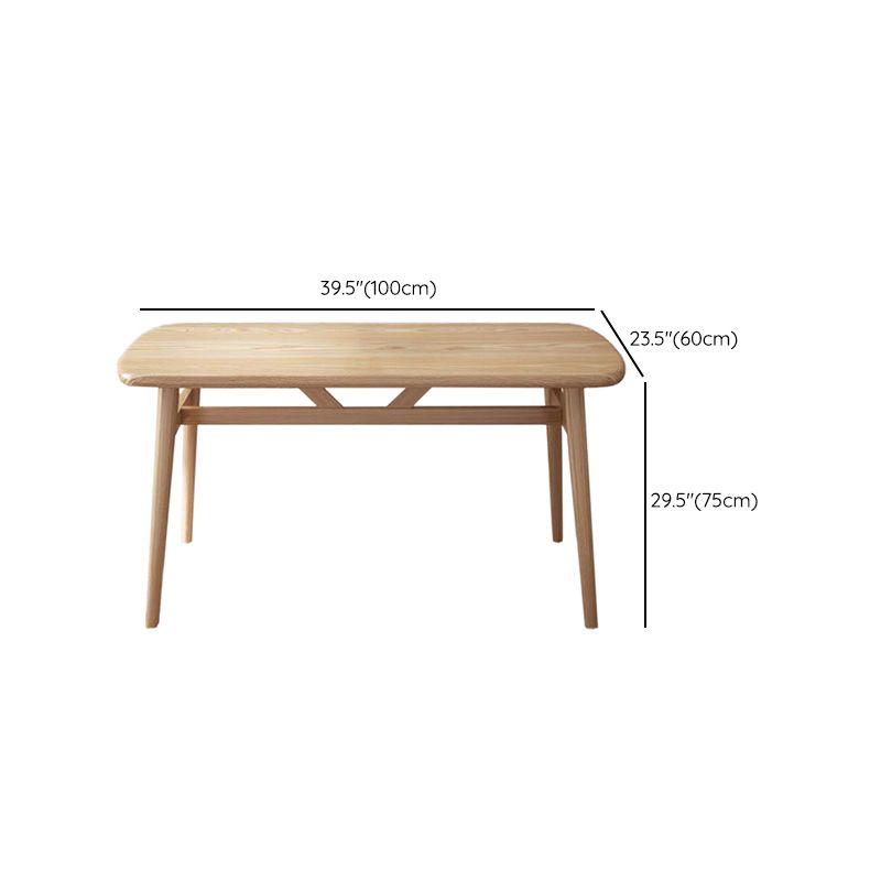 Contemporary Rectangular Wooden Dining Table with Trestle for 2-4 People