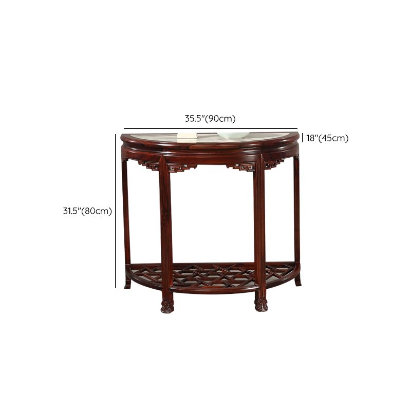 Half Moon Contemporary Console Table Dark Brown Wood Console Sofa Table