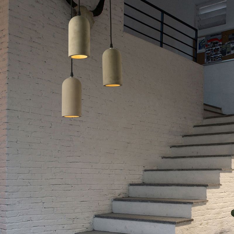 Nordic Style Gray Pendant Light with Shade 1 Light Cement Ceiling Lamp for Cloth Shop