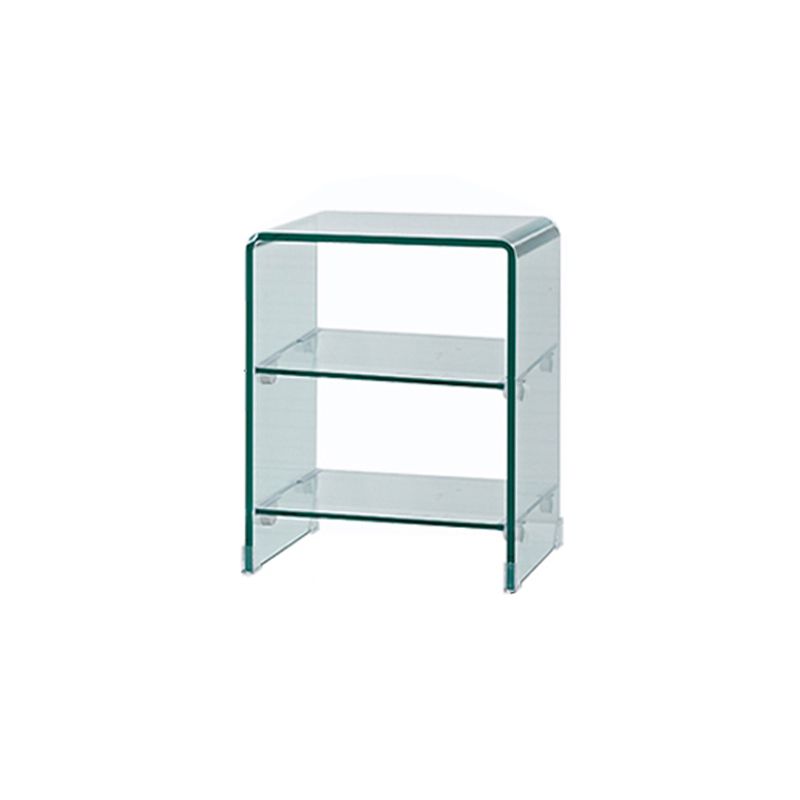 Modern Glass Square Side End Table Sled Corner Table for Living Room