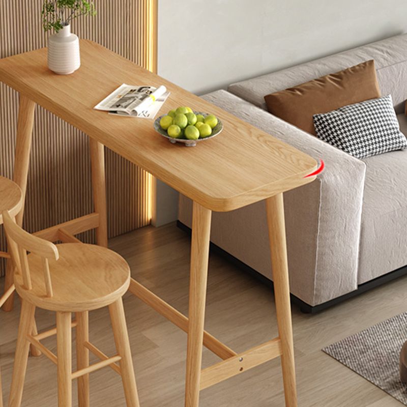 Modern Solid Wood Bar Table Rectangle Dining Table for Kitchen