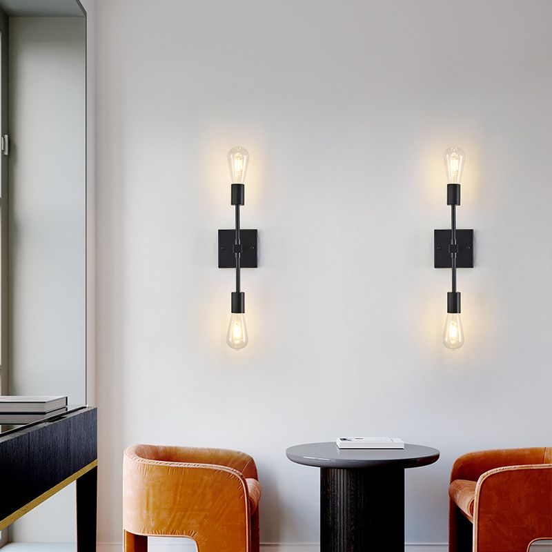 Nordic Style Metal Wall Light Minimalist 2 Lights Wall Sconce for Bedroom
