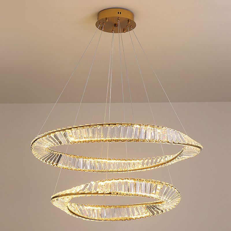 Klarer kristallrund Kronleuchterleuchte Moderne Stil Anhängerbeleuchtung