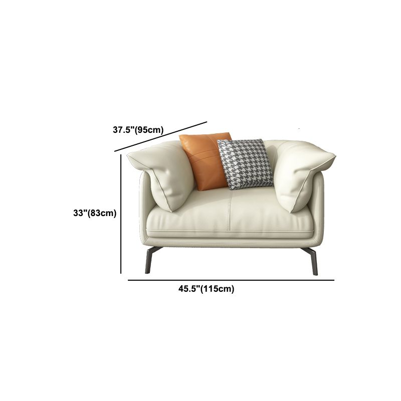 Modern 32.6" H Leather Pillow Top Arm Sofa Bed For Living Room