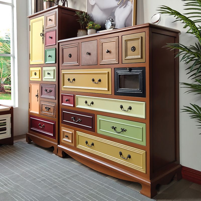 3.3"/55.9" Tall Wooden Chest, Rectangle Accent Cabinet with Drawers