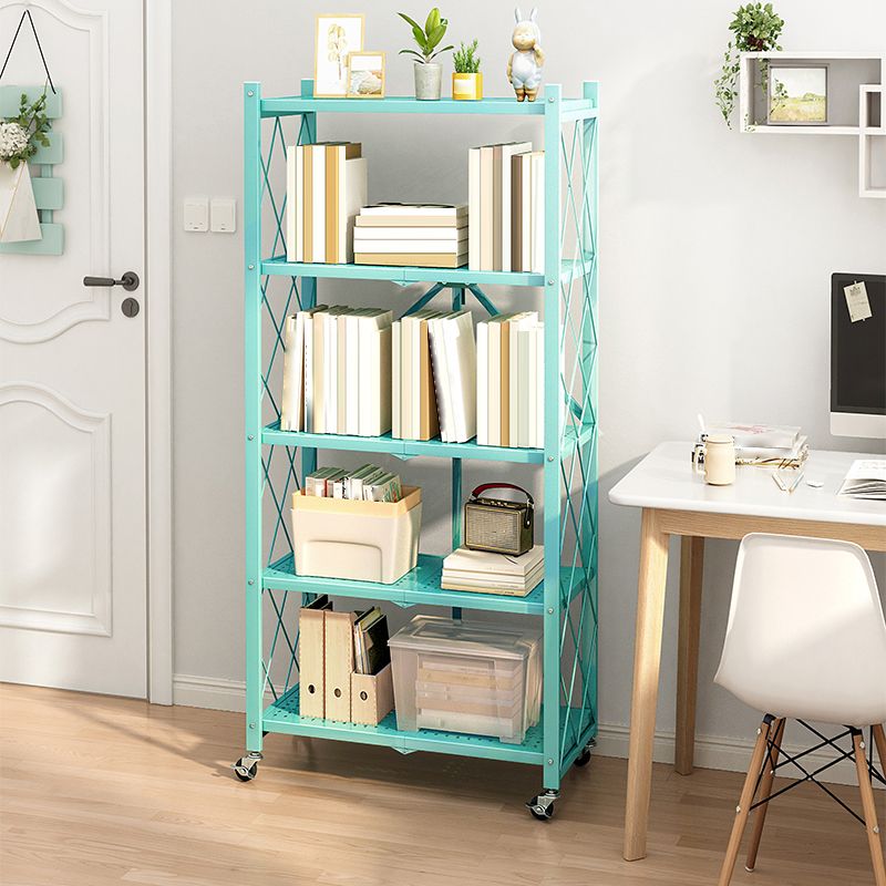 Modern Metal Bookcase, Geometric Open Back Bookshelf for Any Room