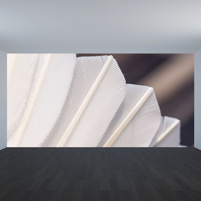 Light Feather Mural Wallpaper Minimalist Wall Covering for Sitting Room Decoration