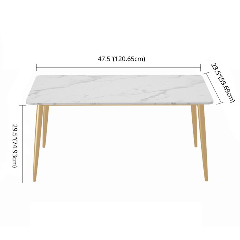 Minimalist Style Rectangular Sintered Stone Dining Set White Standard Dining Set for Kitchen