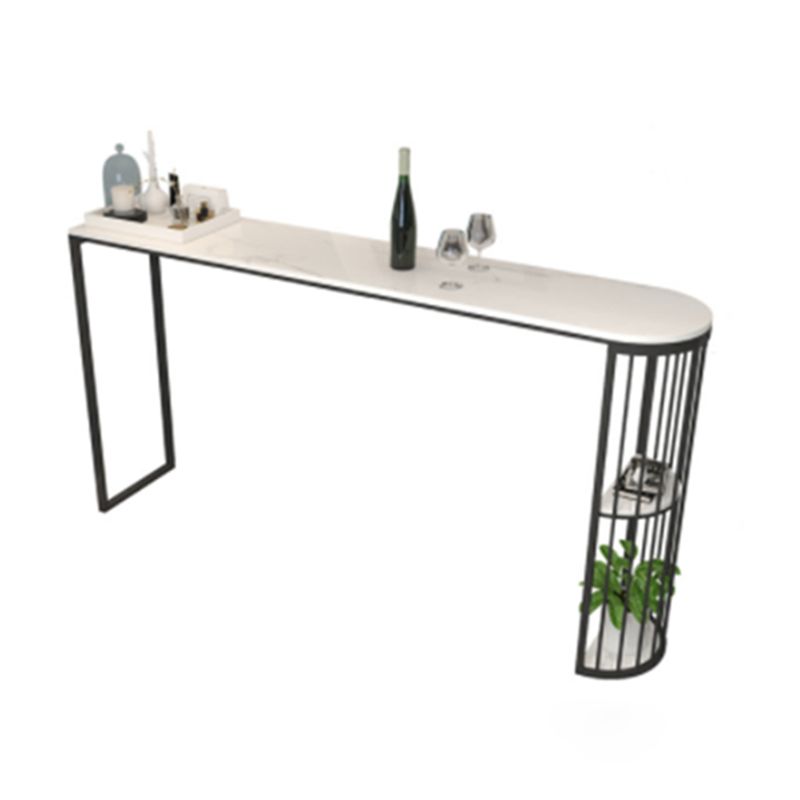 Modern Style Stone Bar Table White Colour Double pedestal Bar Dining Table