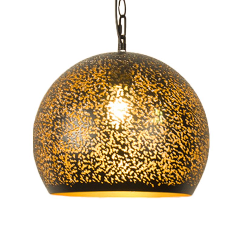 Laser Cut Hanging Lamp Art Deco 1 Bulb Metal Pendant Lighting Fixture in Brass, 5.5"/9.5"/10" Wide