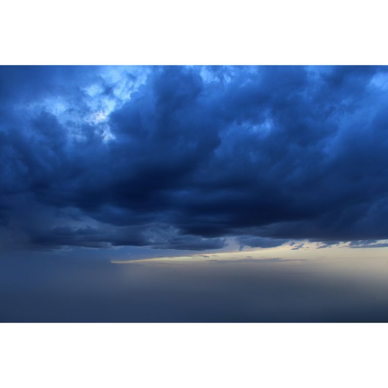 Blue Cloudy Sky Wallpaper Mural Washable Modern Bedroom Wall Art, Custom Printed