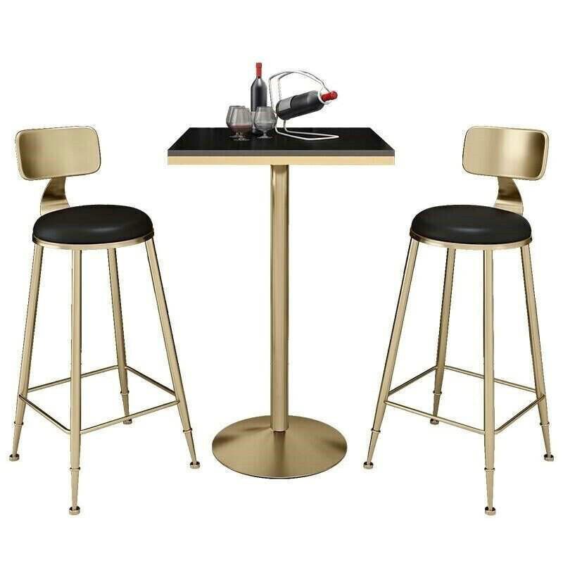41.3"H Glam Style Bar Table Faux Marble Pedestal Bar Wine Table,