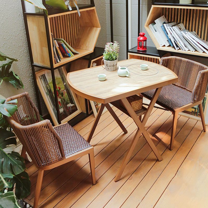 Modern Style Bistro Table Set Wooden Top 1/2/3 Pieces Bistro Table Set