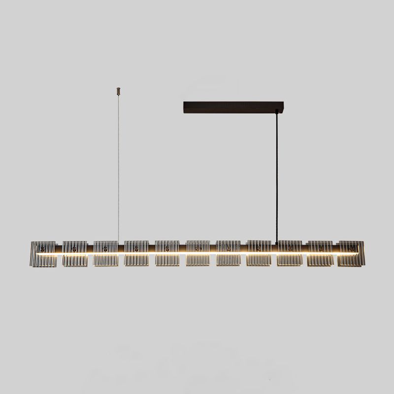 Modern LED Hanging Light Black Island Light Fixture for Dining Room