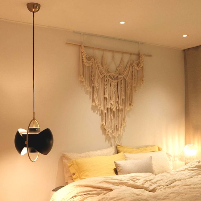 Costilería colgante colgante de hierro negro Luz de 1 luces de 1 luces para sala de estar