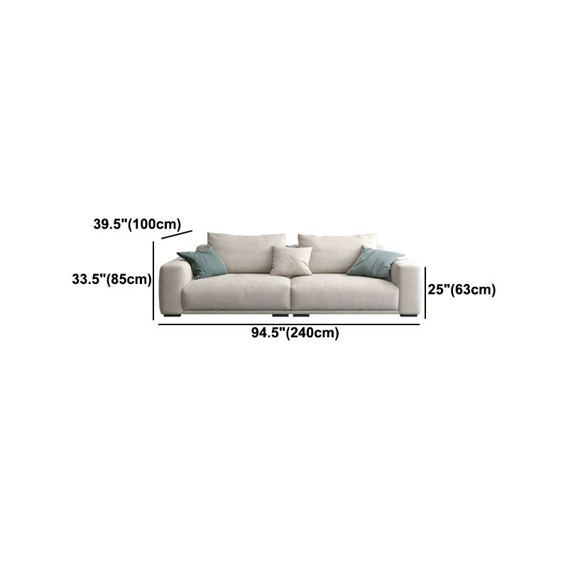 Modernism Cushions Sofa & Chaise 33.46" H Faux Leather Loose Back Sofa in White