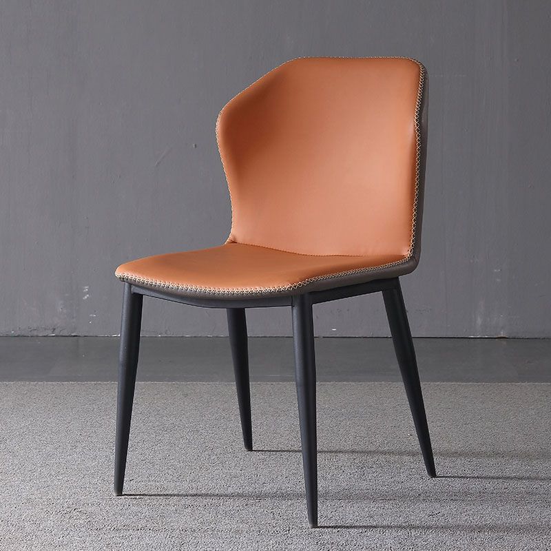 Industrial Wingback Armless Dining Chair Faux Leather Dining Chair for Kitchen