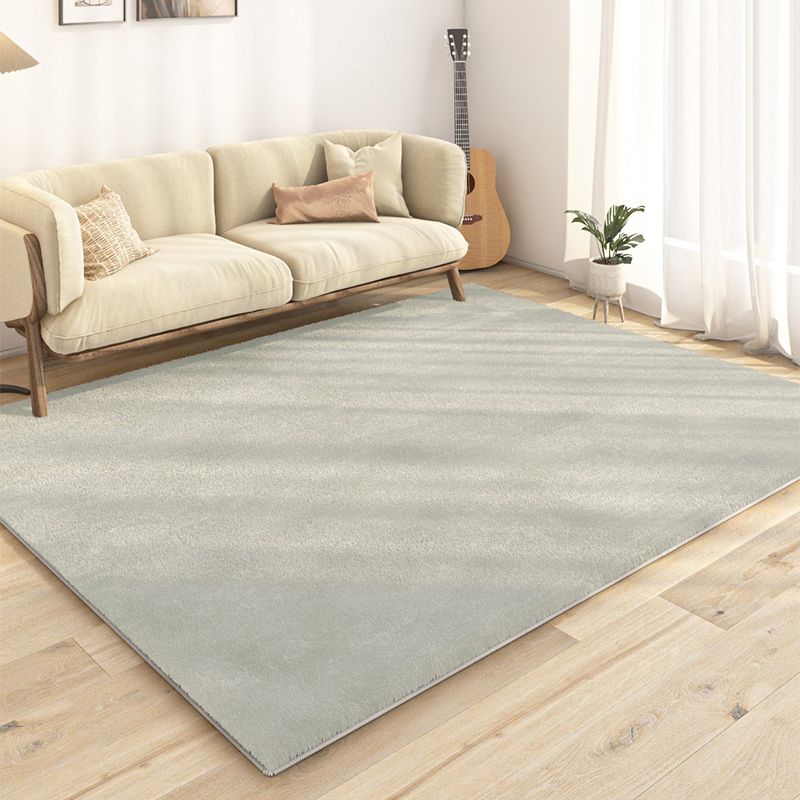 Light Color Simplicity Area Rug Polyester Solid Rug Non-Slip Backing Indoor Rug for Living Room