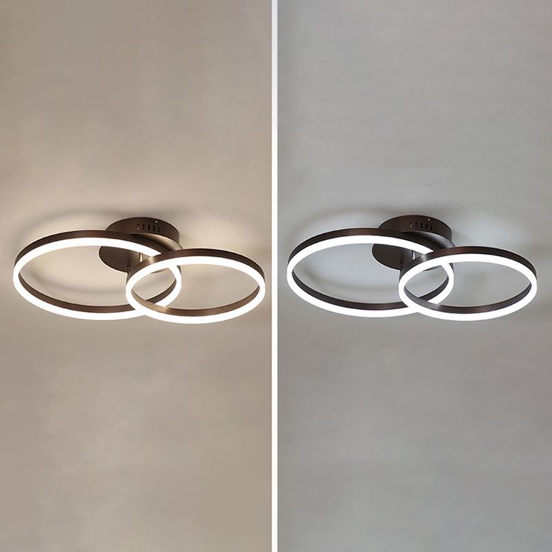 Luminaire de plafond circulaire de style moderne, plafonnier semi-encastré en métal multi-lumières