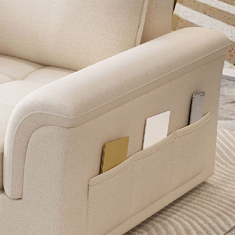 Modern Styled Metal Frame Sleeper Sofa Upholstered Square Arms Sofa Bed