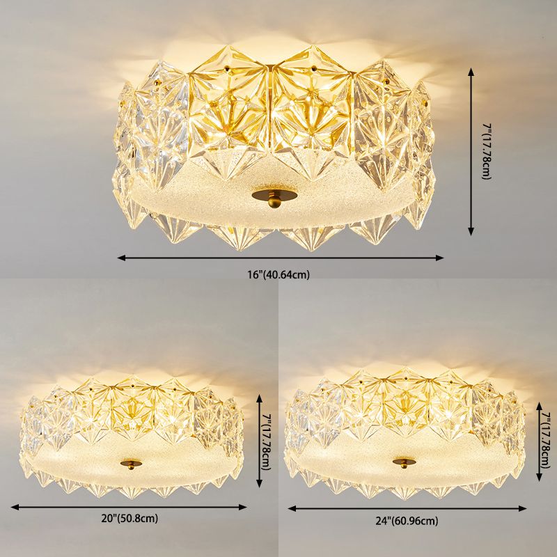 Lustre de salon en cristal encastré transparent moderne