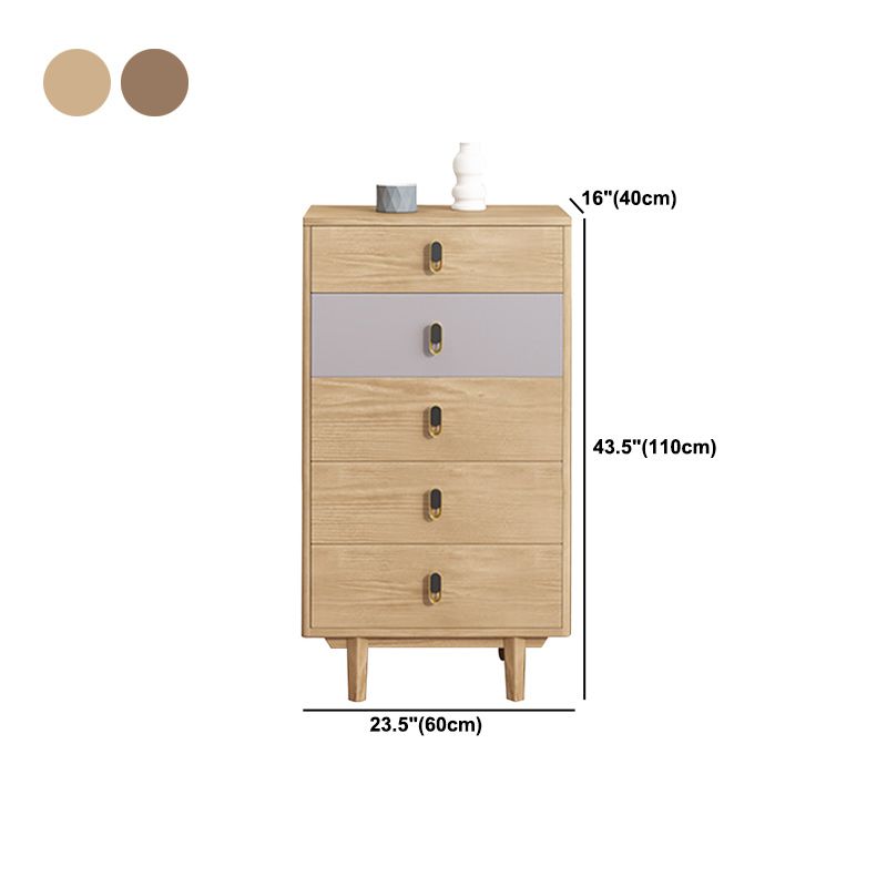 Modern Wooden Chest with Straight Legs and Drawers Accent Chest