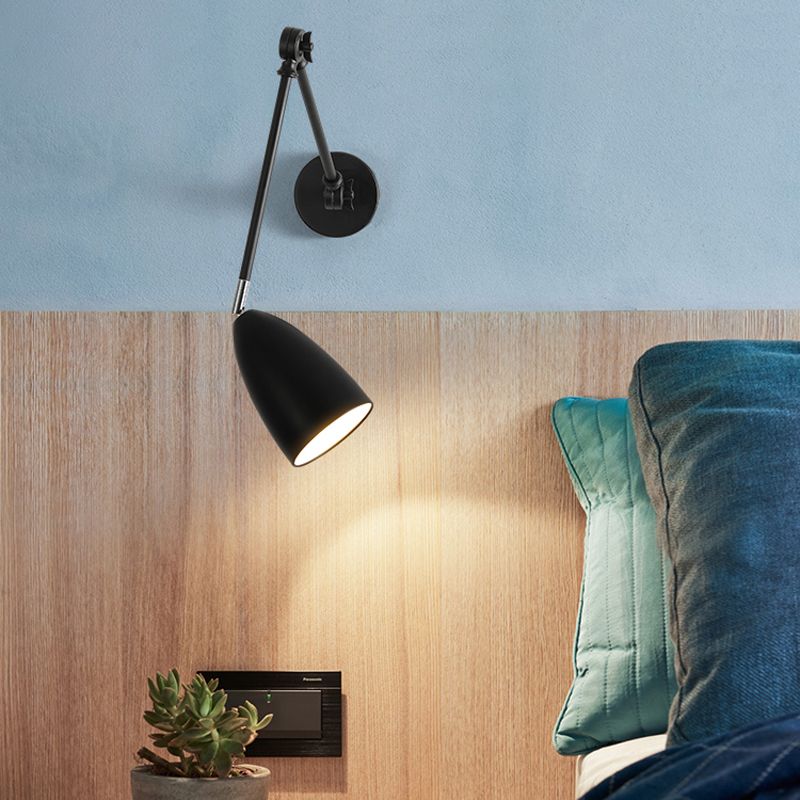 Contemporary Wall Light Metallic Wall Light Sconce with Adjustable Arm