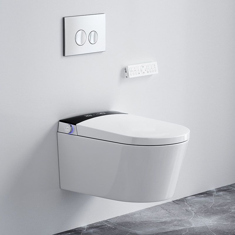 Elongated Toilet Wall Hung 1-Piece Automatic UV Sterilization Toilet with Concealed Tank